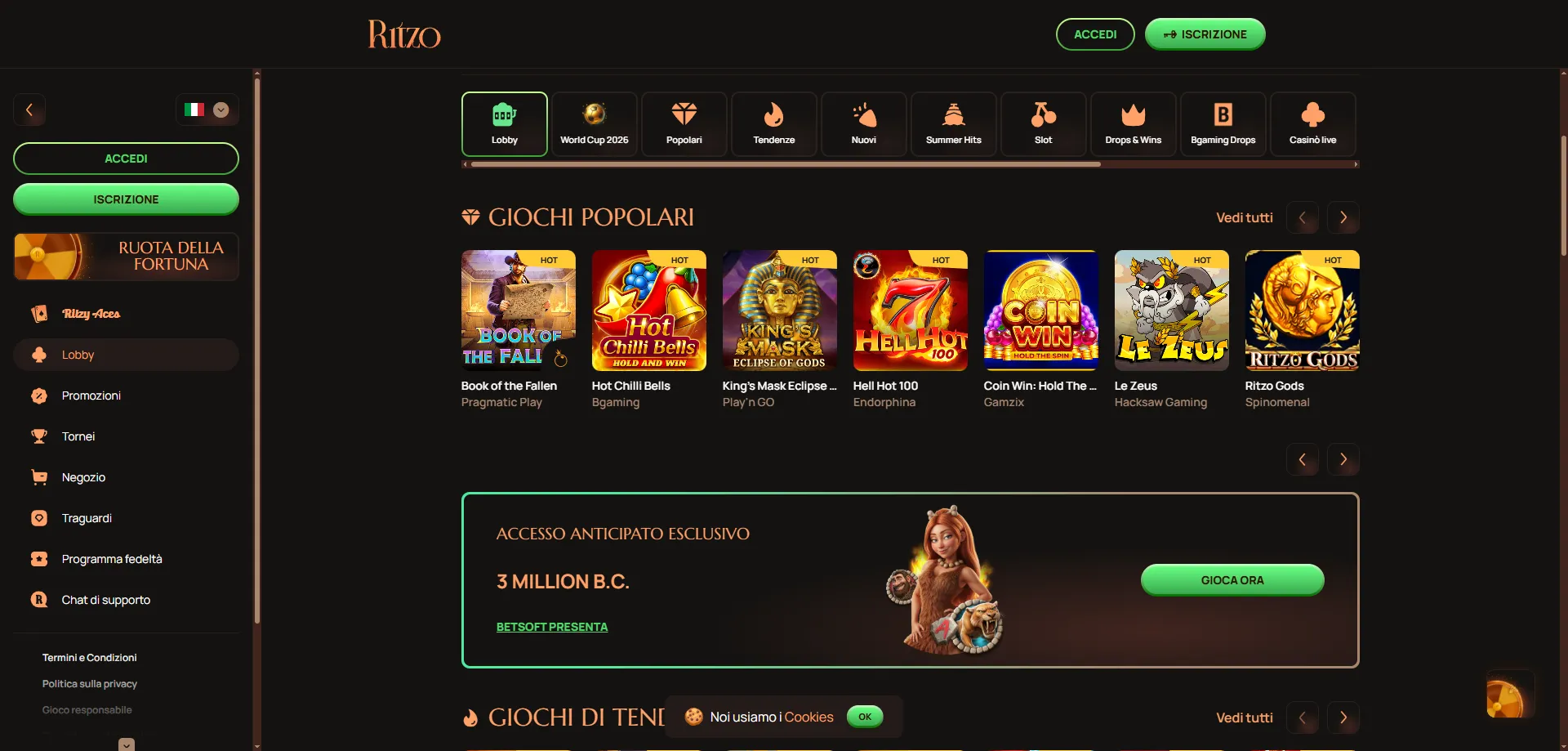 Slot machine online su Ritzo Casino — migliori titoli 2026
